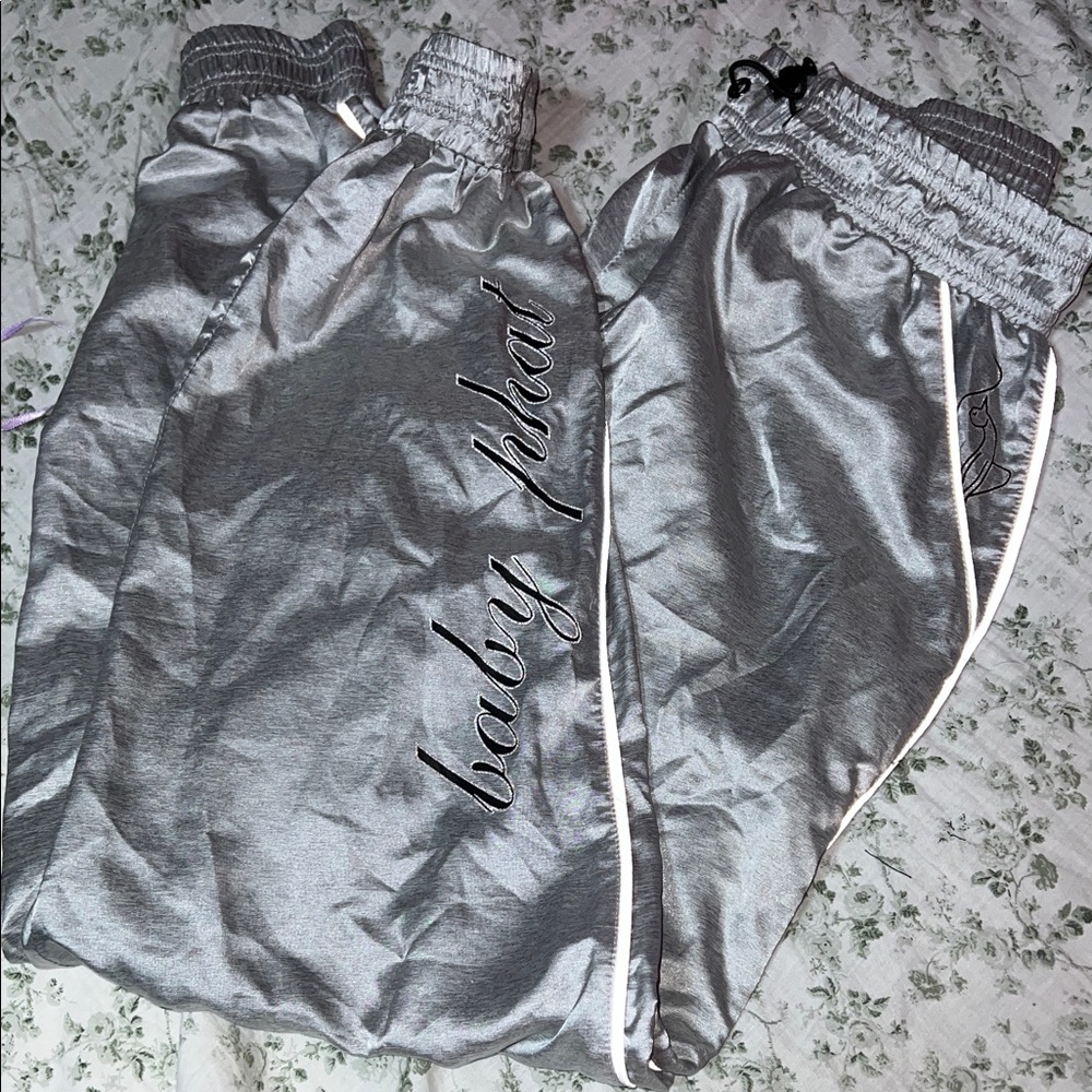 Baby Phat Metallic Silver Joggers